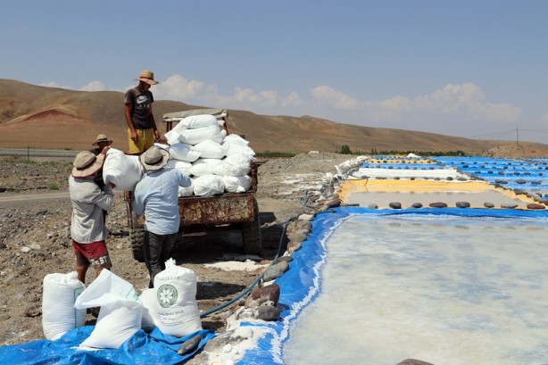 Foto - Dağdan gelen su böyle tuza dönüştürülüyor