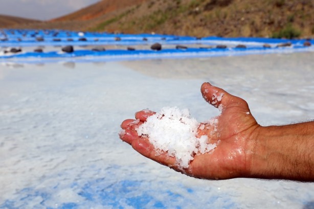 Foto - Dağdan gelen su böyle tuza dönüştürülüyor