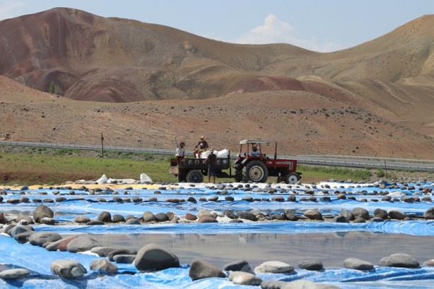 Foto - Dağdan gelen su böyle tuza dönüştürülüyor