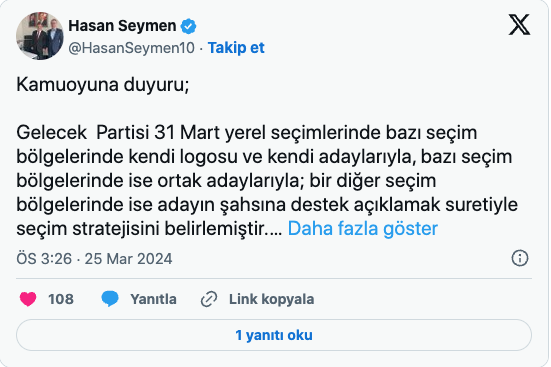 Foto - Davutoğlu’nun Gelecek Partisi’nden seçimlere saatler kala flaş "AK Parti" açıklaması! Tüm Türkiye’ye böyle duyurdular 