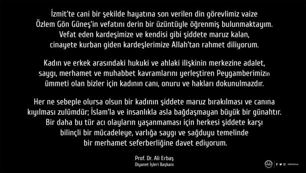 Foto - Dehşete düşüren olay sonrası Ali Erbaş: İslam’la bağdaşmayan büyük bir günah