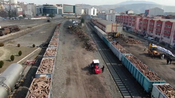 Foto - Deprem bölgesi için toplanan odunlar trenle gönderilecek
