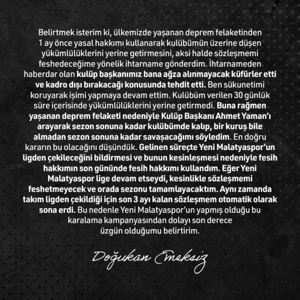 Foto - Deprem felaketi ile boğuşan Yeni Malatyaspor'a büyük vefasızlık! 'Bunu asla unutmayacağız' diyerek duyurdular