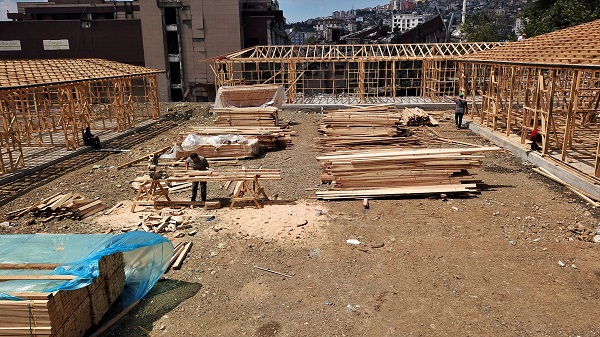 Foto - Depremin ardından ahşap çarşı kuruluyor