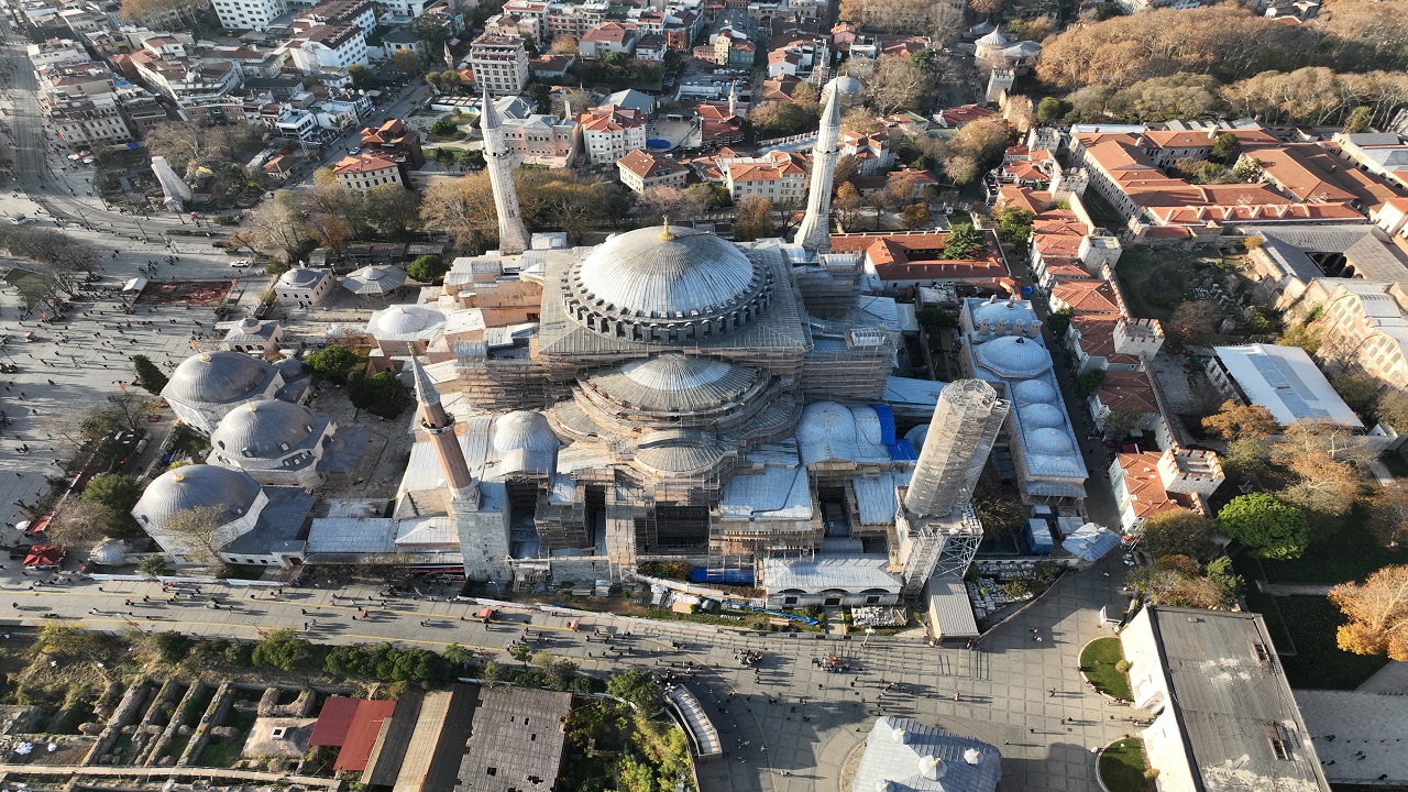 Foto - Dev iskele kuruldu! Ayasofya tarihi güzelliğine kavuşuyor