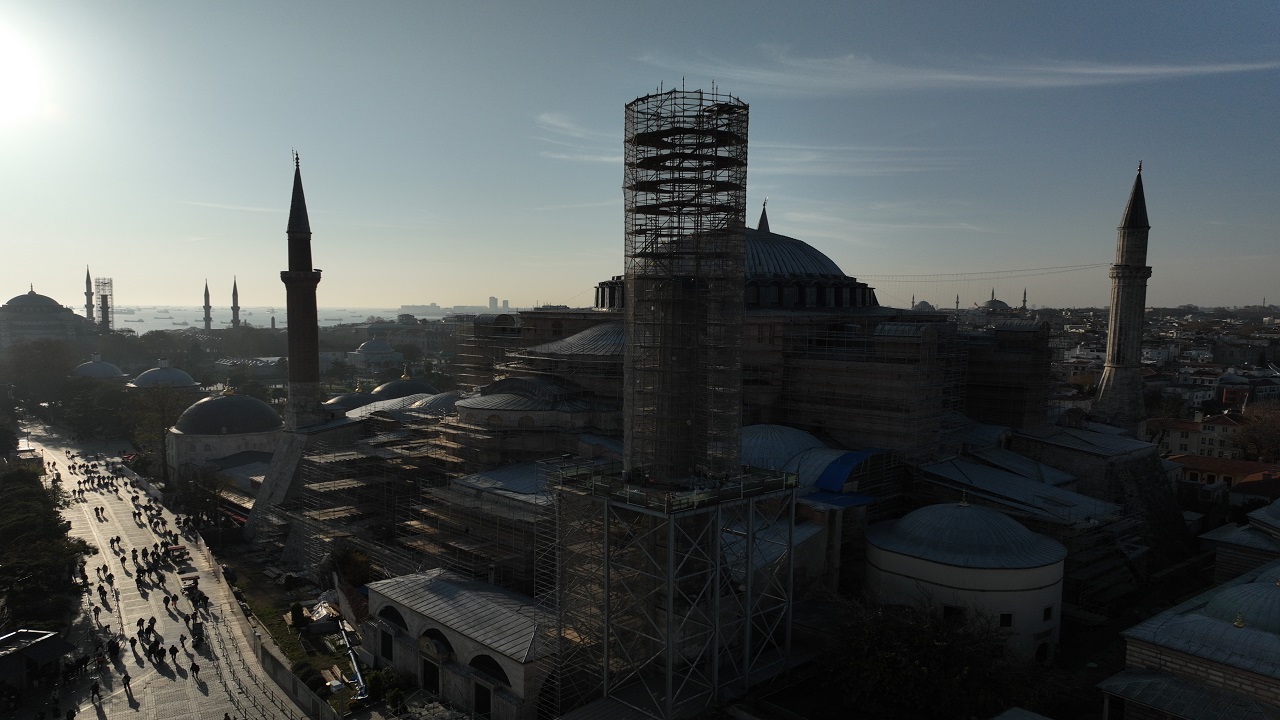 Foto - Dev iskele kuruldu! Ayasofya tarihi güzelliğine kavuşuyor