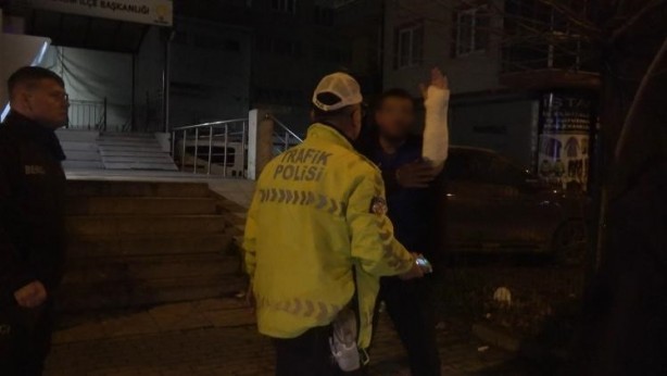 Foto - Direksiyona hem alkollü hem kolu kırık oturdu! Dehşet saçtı