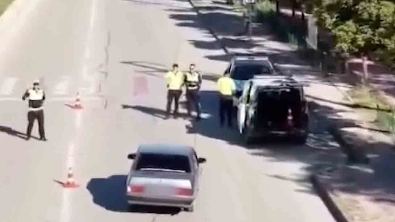 Foto - Dronlu denetimde kaçış taktiği işe yaramadı: Ehliyetsiz sürücüye 80 bin lira ceza 