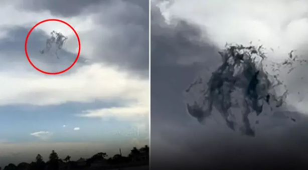 Dünyanın konuştuğu görüntü! Gökyüzünde 'siyah kütle'