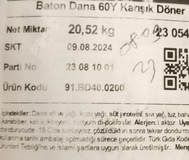 Foto - Dünyaya döner ihraç eden firmada skandal! Peçete, kemik ve yabancı madde: Soruşturma başlatıldı
