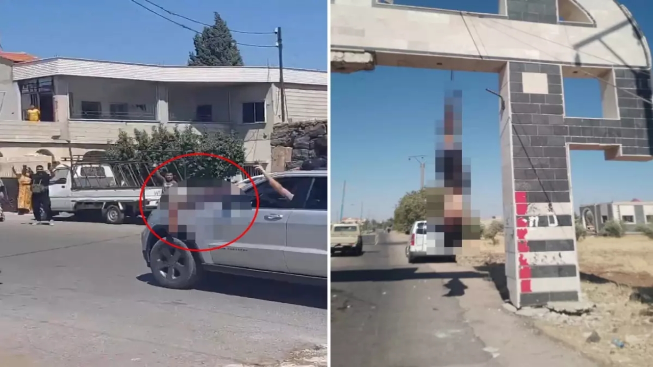 Foto - Dürzi-Arap çatışması şiddetleniyor! Korkunç görüntüler az önce geldi! Öldürdükleri Arapları kentin girişine böyle astılar