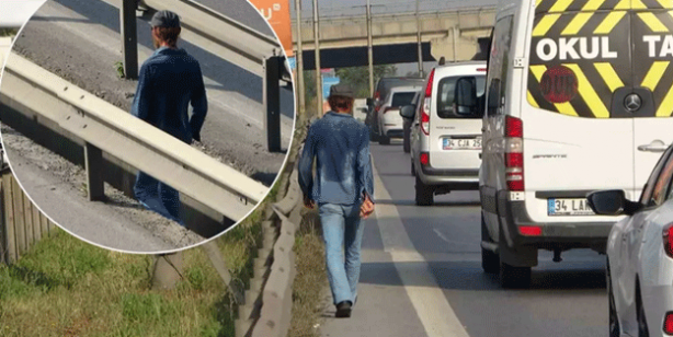 E-5'te yürüyen adamın hikayesi yürek burktu!