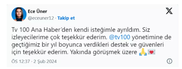 Foto - Ece Üner'den beklenmedik karar! İstifa ettiğini duyurdu