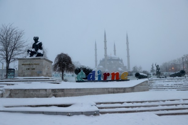 Foto - Edirne'den kar manzaları