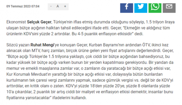 Foto - Ekmeğin KDV’sini bilmeyen aptal 'Türkiye iflas etti' diyor!