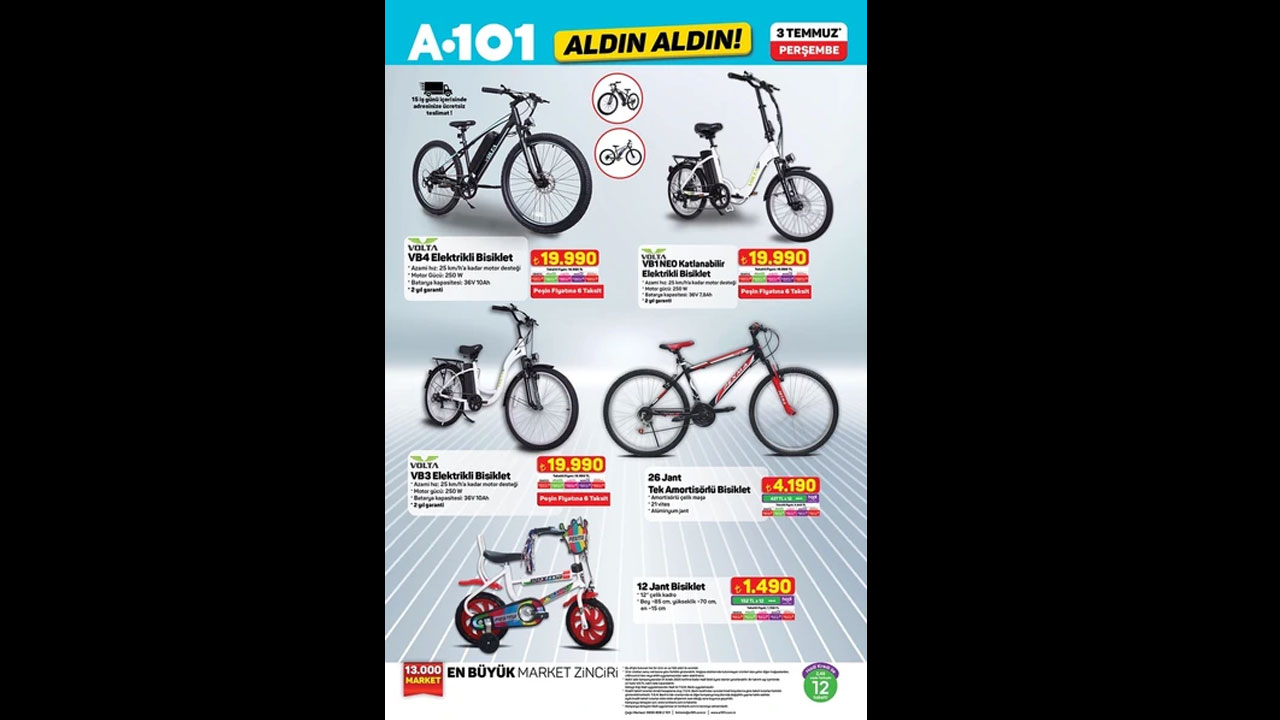 Foto - Elektrikli bisiklet, kamp çadırı, motosiklet ve daha niceleri! A101’de 3 Temmuz 2025 indirim fırsatları dolu dolu geliyor