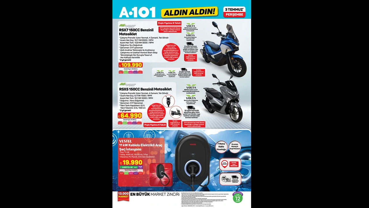 Foto - Elektrikli bisiklet, kamp çadırı, motosiklet ve daha niceleri! A101’de 3 Temmuz 2025 indirim fırsatları dolu dolu geliyor