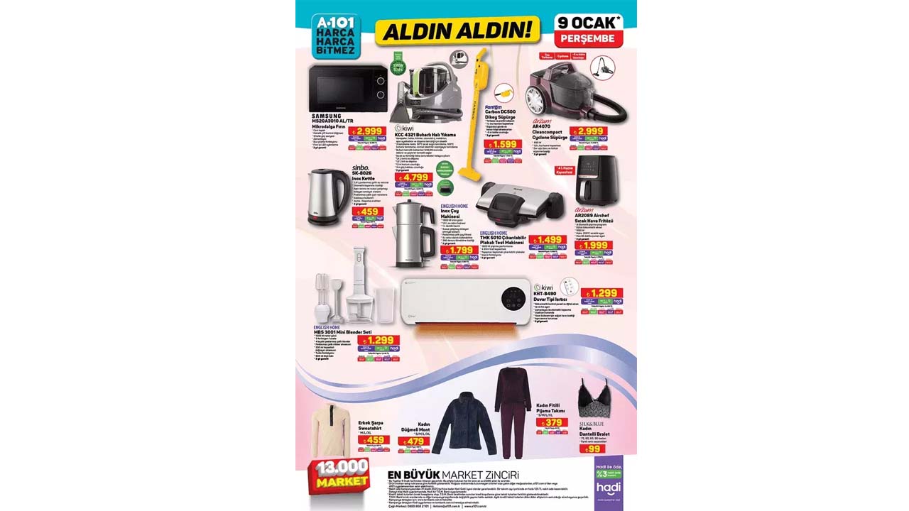 Foto - Elektrikli moped, süpürge, çay makinesi ve daha niceleri..! A101’de 9 Ocak 2025 indirim kataloğu açıklandı