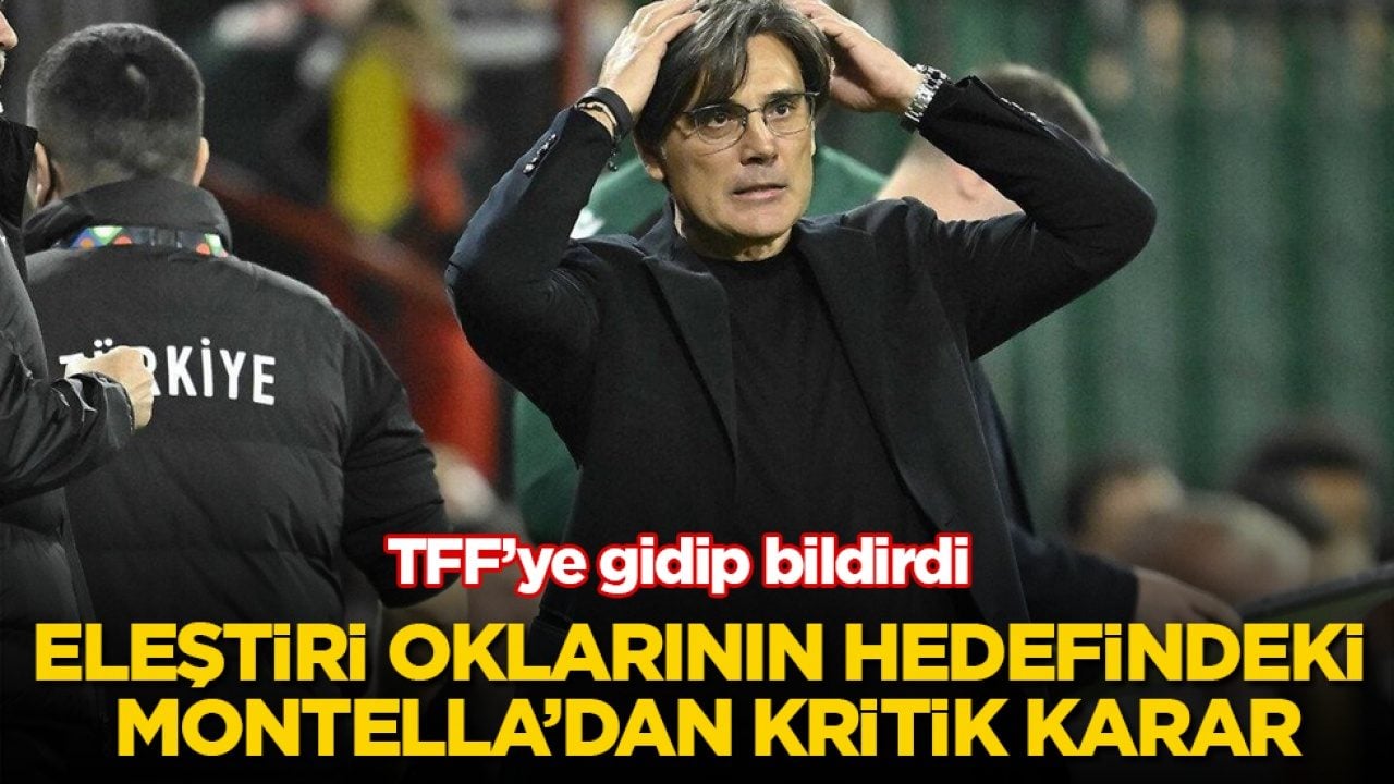 Eleştiri oklarının hedefindeki Montella’dan kritik karar: TFF’ye gidip bildirdi