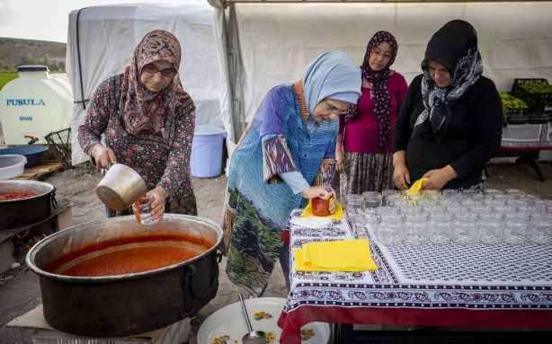 Foto - Emine Erdoğan, tarladan domates topladı, kışlık menemen yaptı