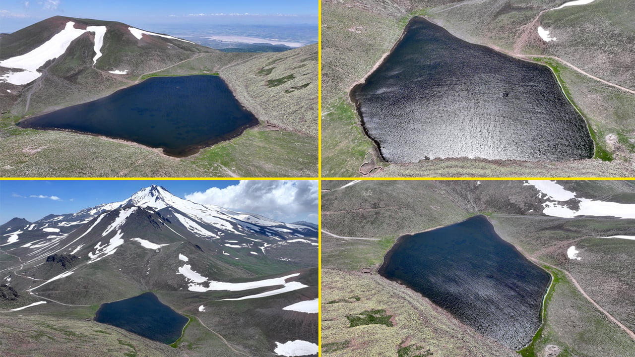 Erciyes Dağı'nın karı eridi! Sarıgöl doldu