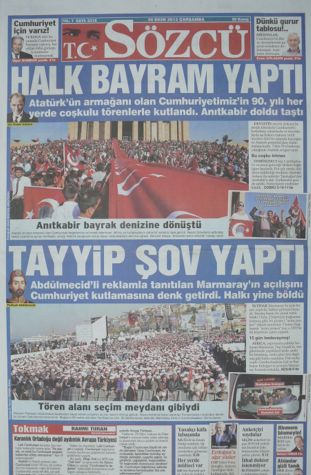 Foto - Erdoğan, asrın projesini "Cumhuriyet’in kuruluş yıldönümünde açtı ama yine bunlara yaranamadı