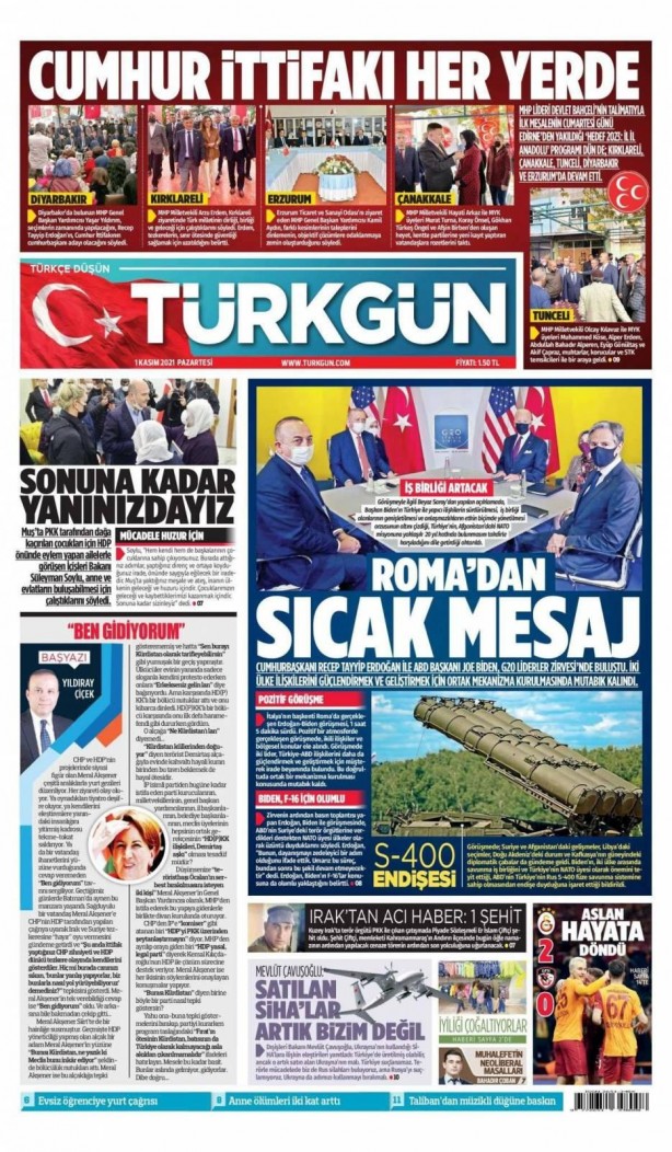 Foto - Erdoğan-Biden zirvesi gazete manşetlerinde