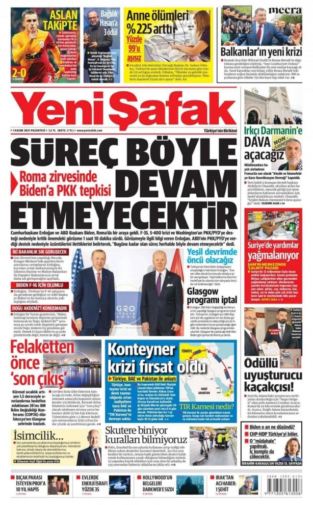 Foto - Erdoğan-Biden zirvesi gazete manşetlerinde