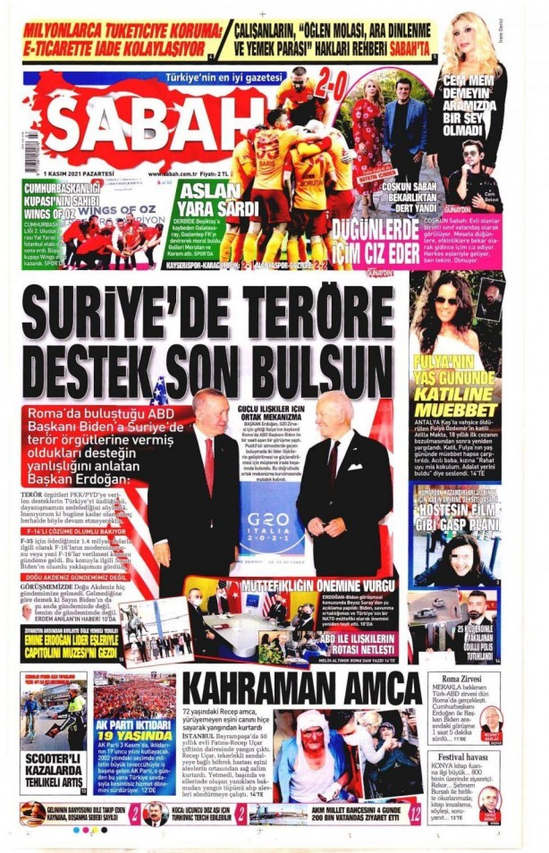 Foto - Erdoğan-Biden zirvesi gazete manşetlerinde