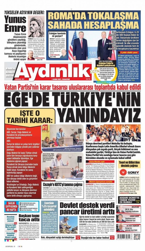 Foto - Erdoğan-Biden zirvesi gazete manşetlerinde