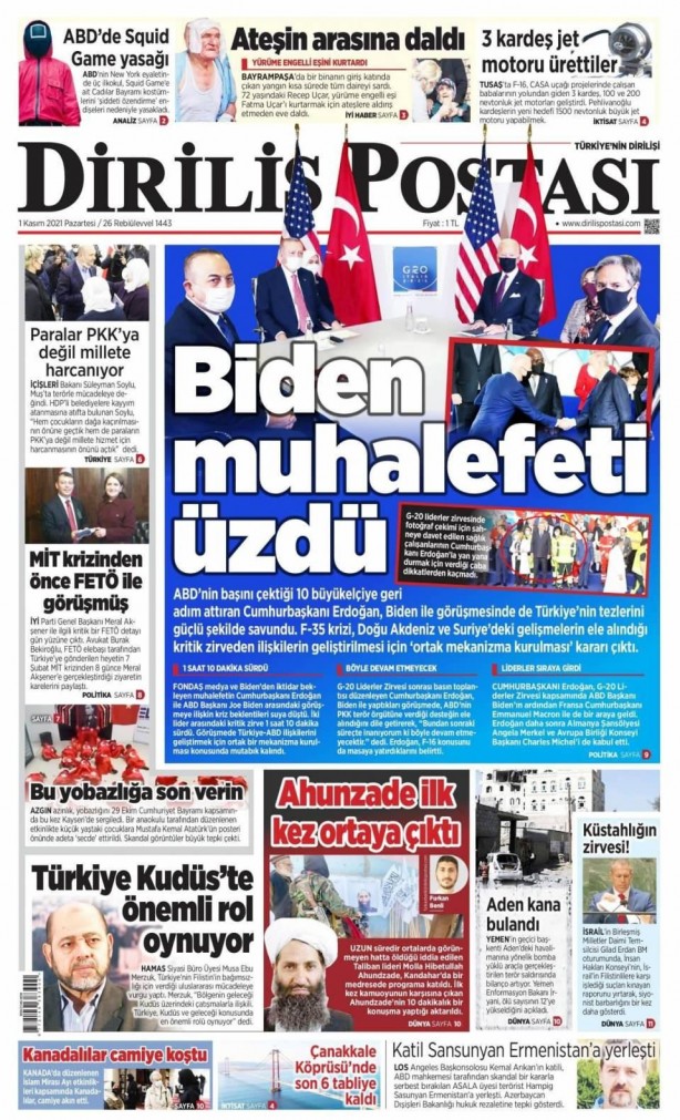 Foto - Erdoğan-Biden zirvesi gazete manşetlerinde