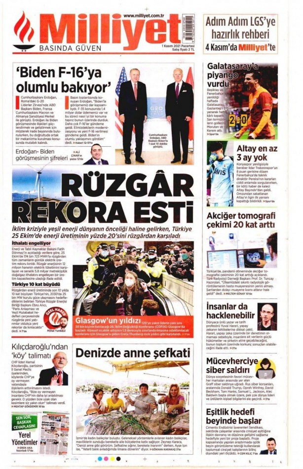 Foto - Erdoğan-Biden zirvesi gazete manşetlerinde