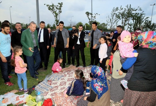 Erdoğan'ı bir anda karşılarında gördüler!