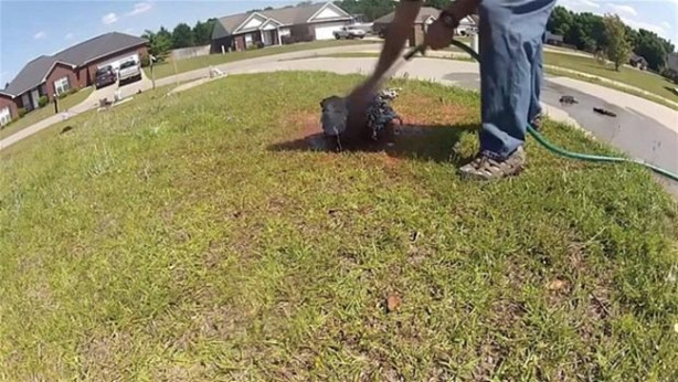 Foto - Eritilmiş alüminyumu karınca yuvasına döktü!