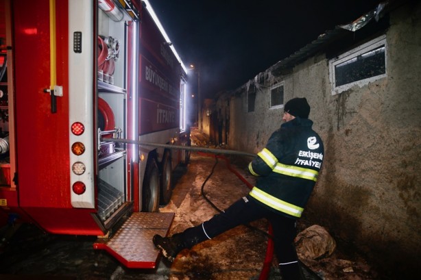 Foto - Eskişehir'de ağılda çıkan yangında 80 hayvan telef oldu