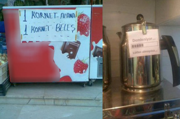 Foto - Esnaf eli değmiş güldüren yazılar