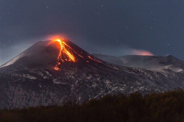 Foto - Etna Yanardağı yine patladı! Görsel şölen oluştu