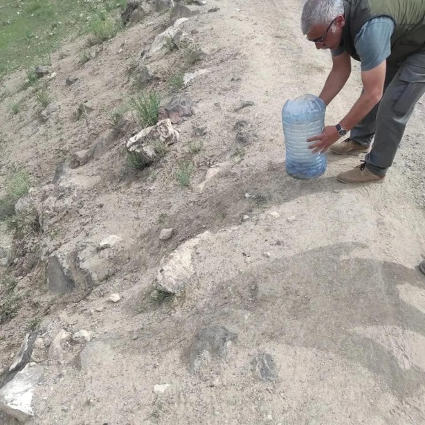 Foto - Evin bahçesinde bulunan engerek yılanı Ağrı Dağı'na bırakıldı