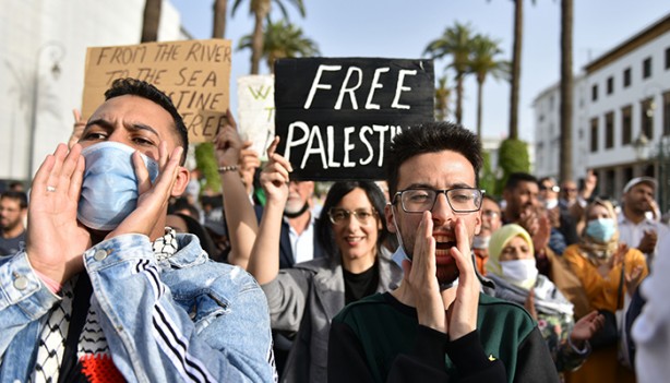 Foto - Fas'ta binlerce kişi Filistin için sokakta!