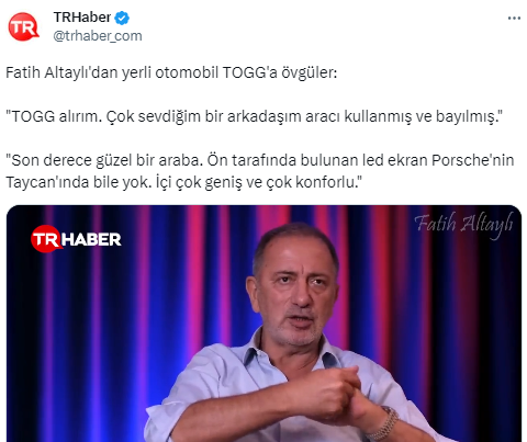 Foto - Fatih Altaylı'nın TOGG açıklamaları hayrete düşürdü! Kıvraklığına dansözler bile yetişemez