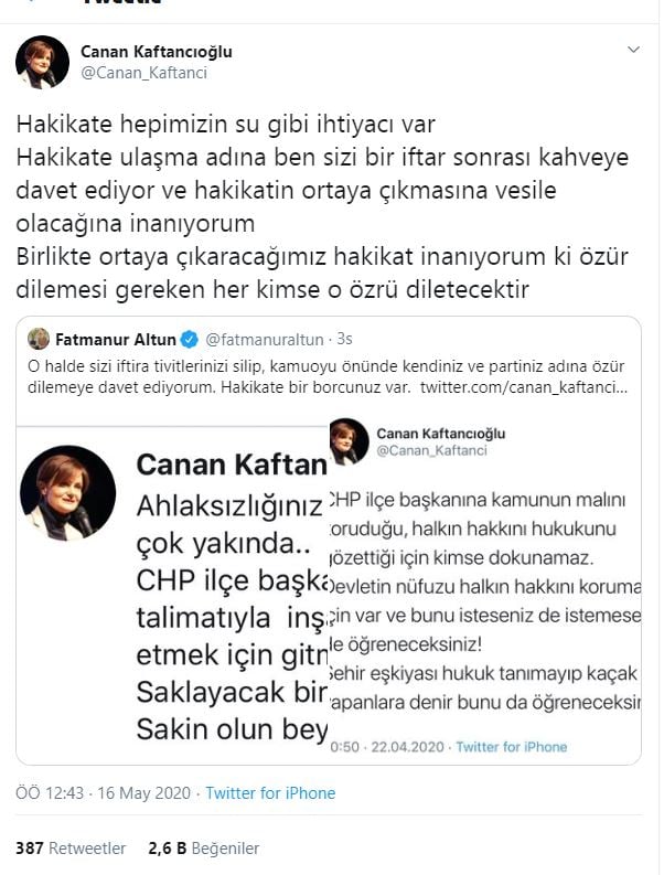 Foto - Fatmanur Altun'dan Kaftancıoğlu'na ders!