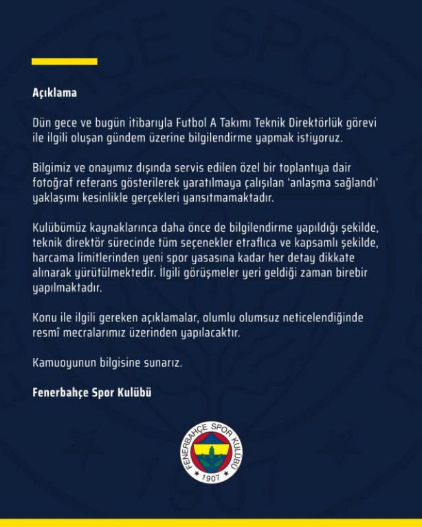 Foto - Fenerbahçe'den Jorge Jesus açıklaması