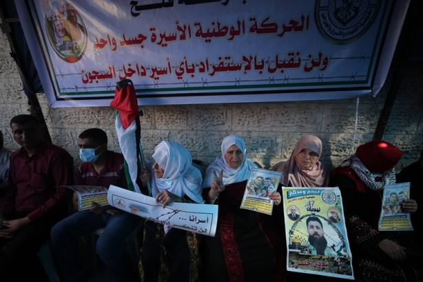 Foto - Filistinlilerden işgalci İsrail hapishanelerinde açlık grevi yapan tutuklularla dayanışma eylemi