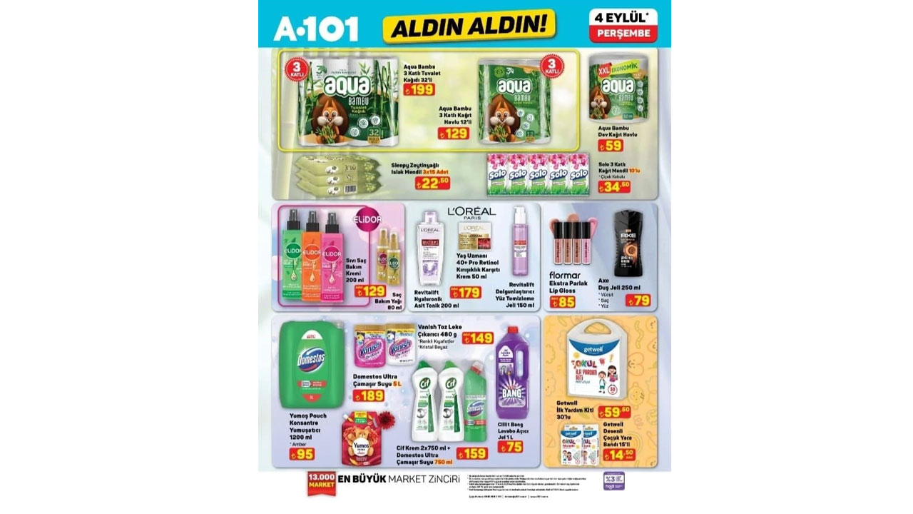 Foto - Fırsatlar rüzgarı başlıyor! A101'de 4 Eylül 2025 Perşembe günü indirimleri açıklandı