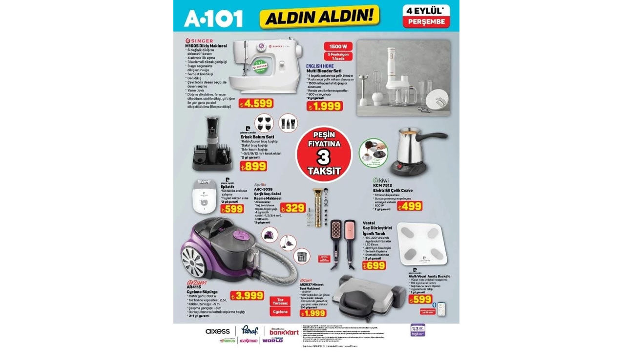 Foto - Fırsatlar rüzgarı başlıyor! A101'de 4 Eylül 2025 Perşembe günü indirimleri açıklandı