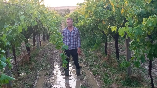 Foto - Fırtına minarenin alemini uçurdu, dolu üzüm bağlarını vurdu