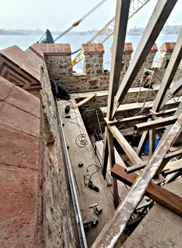 Foto - Fotoğraflar geldi! Kız Kulesi'nde kubbe ahşap imalatları tamamlandı... İşte son görüntü...