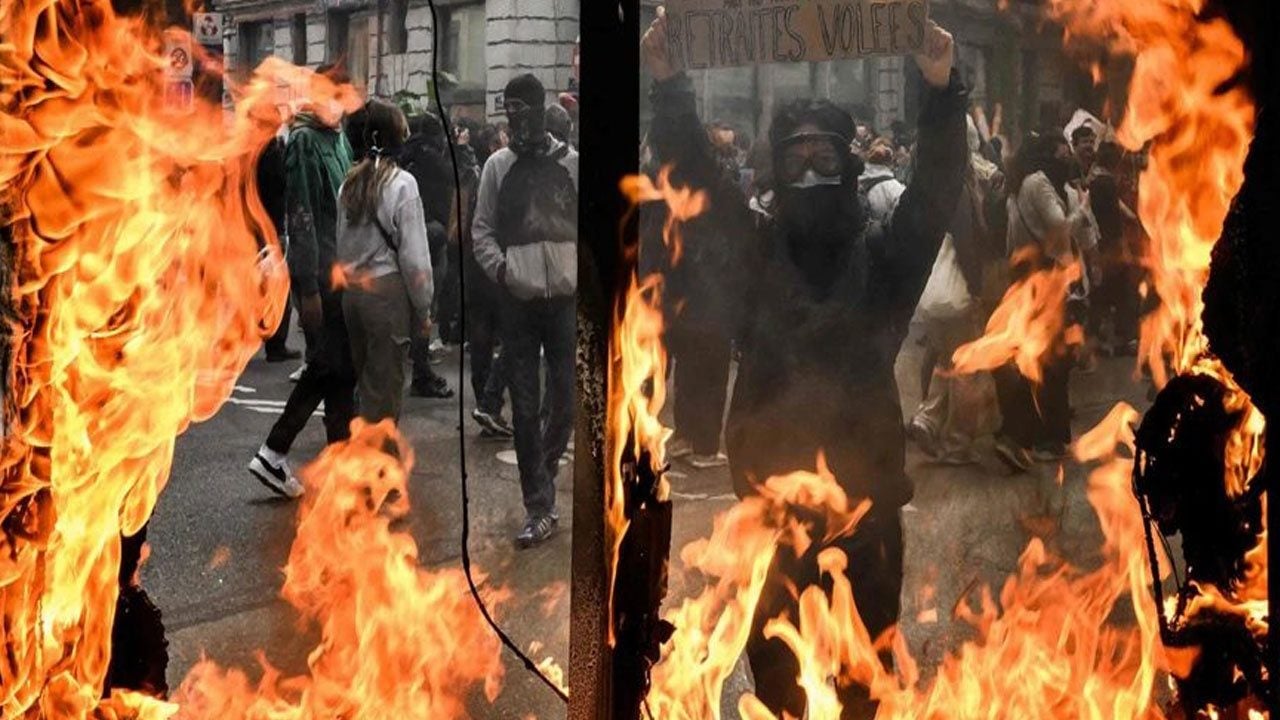Foto - Fransa’da işler iyice zıvanadan çıktı: Binden fazla okul eylemde, 5 bin kişi gözaltında!