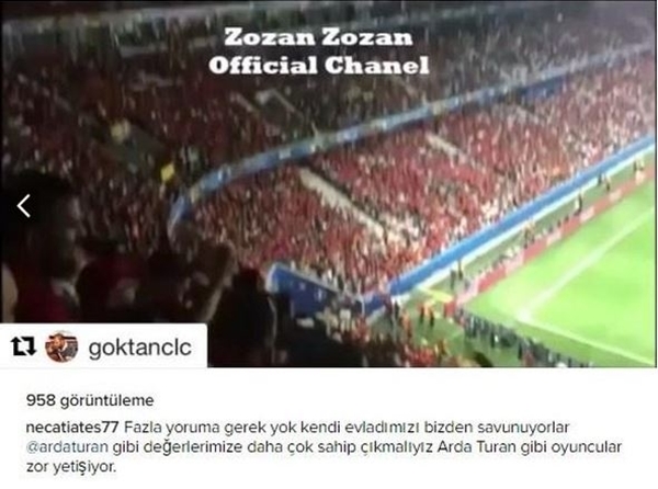 Foto - Futbol camiasından Arda Turan'a destek