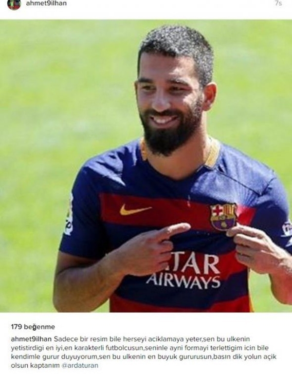 Foto - Futbol camiasından Arda Turan'a destek